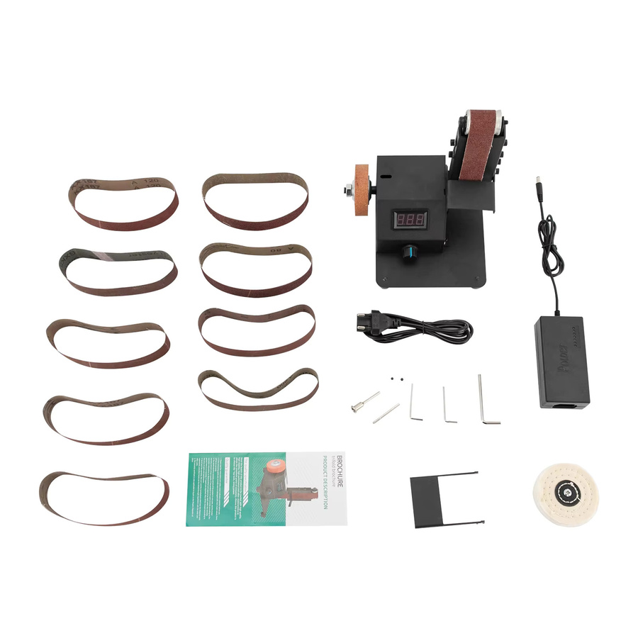 Elektrischer Mini-Bandschleifer 350 W in Schwarz aus verzinktem Stahl, 220 V, 0–8500 U/min zum Schleifen und Polieren von Metall, B/T/H: 19,3 x 20 x 15,1 cm - Bild 3