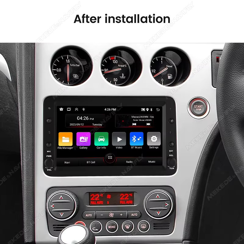 NAVIFANS Autoradio mit 7 Zoll Touchscreen, 2 GB RAM + 64 GB Speicher, Carplay, GPS und Wifi für Alfa Romeo 159 Brera Spider Sportwagon, Schwarz - Bild 3