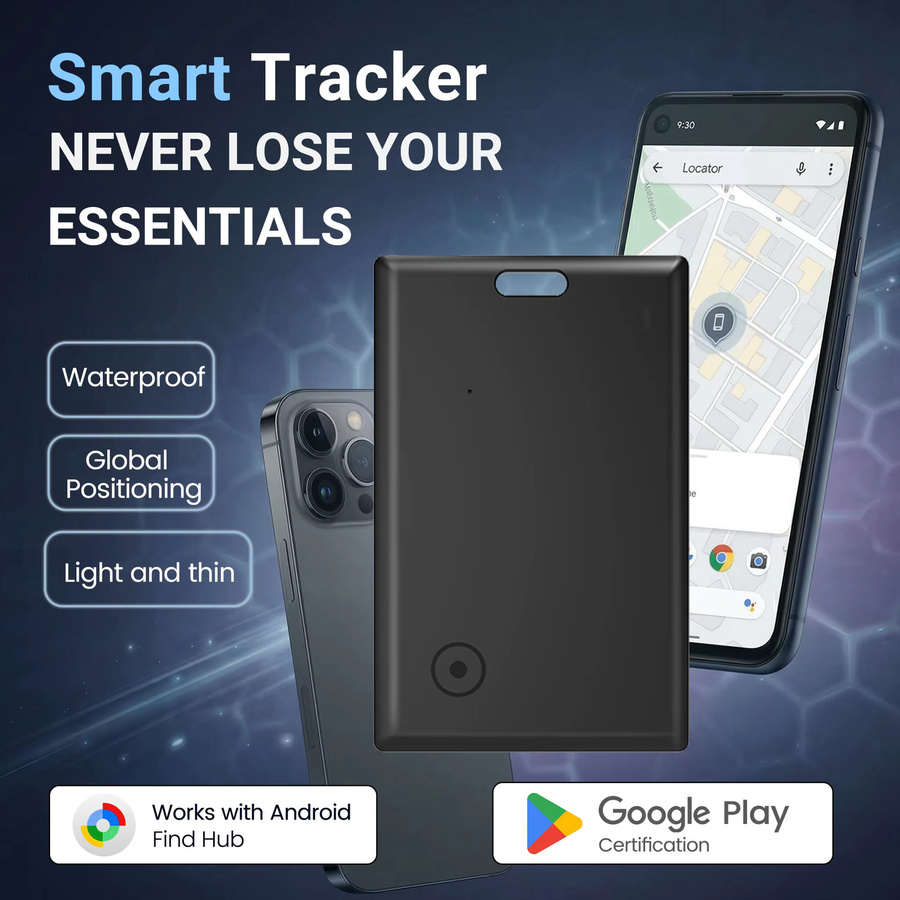 Google Find My GPS-Tracker im 1-4er-Pack, kabelloses ultradünnes Karten-Ortungsgerät für Android, Farbe: Schwarz - Bild 2