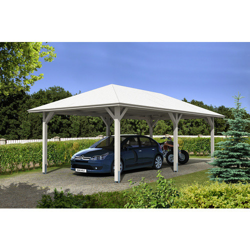 Skan Holz Carport Taunus Weiß B: 439 cm, T: 786 cm, H: 329 cm - Bild 2