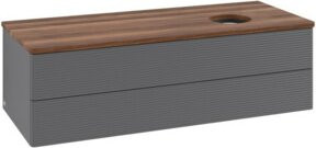 V&B Waschtischunterschrank Antao mit Frontstruktur und Beleuchtung, Anthrazit lackiert, B/T/H: 120 x 50 x 36 cm - Bild 1