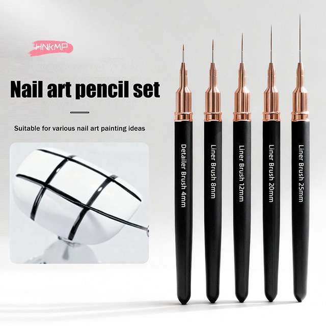 HNKMP Nail Art Liner-Pinsel-Set, 5-teilig, Unisex - Bild 1