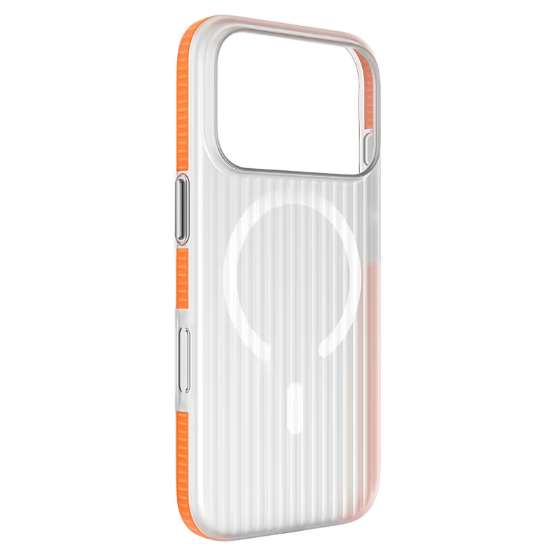 Magnetische Hard Case Schutzhülle mit Gittermuster für Xiaomi 17 Pro Max in Orange oder Transparent - Bild 2