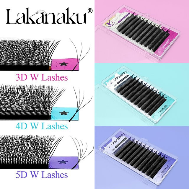 LAKANAKU W Style Flower Lash Wimpernverlängerung, Natürlich - Bild 1