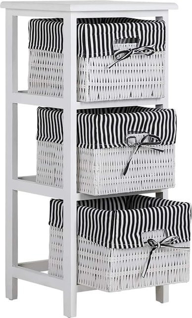 HTI-Living Regal Mia im Landhausstil mit 3 Körben in Weiß und Schwarz - Bild 1