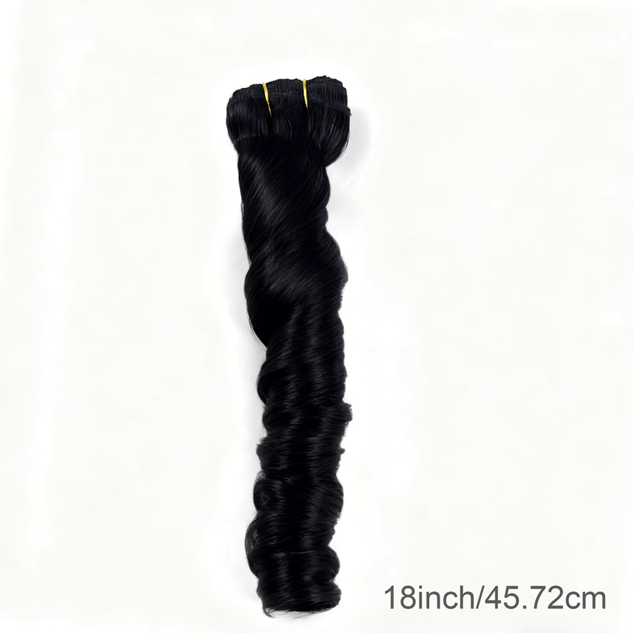 aircabin Bouncy Curly Bundles Extensions, 45g, Brasilianisches Remy Echthaar, Schwarz - Bild 4