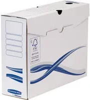 Bankers Box Archivschachtel Basic für A4, 25er Packung, Weiß und Blau, FSC-zertifiziertes Papier - Bild 1