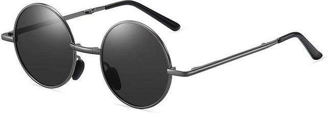 Binchi Outdoor Equipment Prince Sonnenbrille, Metall, rund, grau, polarisiert, Unisex - Bild 1