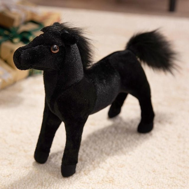 Yiran toy Simulationspferd Plüschpuppe, 28cm, Schwarz - Bild 1
