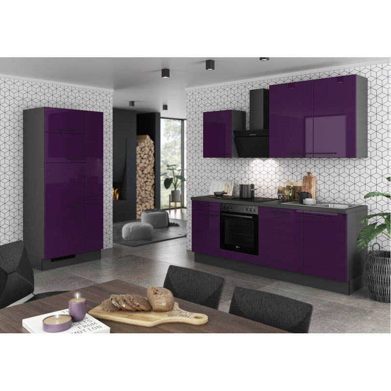 artego Küchenblock Sigma modern in Violett B/H/T: 310 x 235 x 60 cm - Bild 2