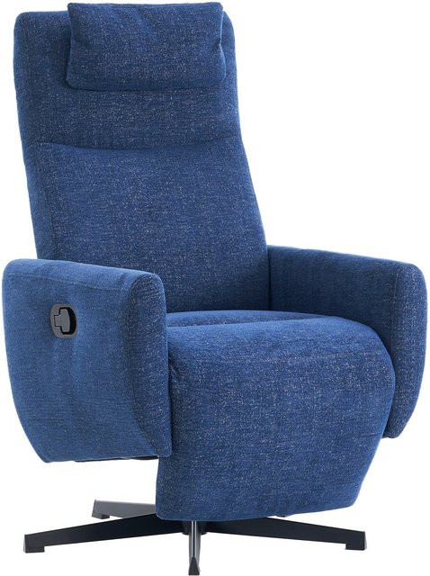 Aosom Relaxsessel für das Wohnzimmer in Blau mit Liegefunktion, verstellbarer Rückenlehne und drehbarem Sockel, B/T/H: 67 x 80,5 x 110 cm - Bild 1