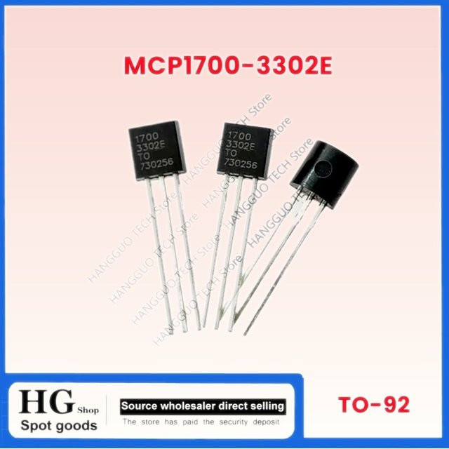 20 Stück MCP1700-3302E TO-92 Linearer Spannungsregler 3,3 V Low Dropout in Schwarz - Bild 1