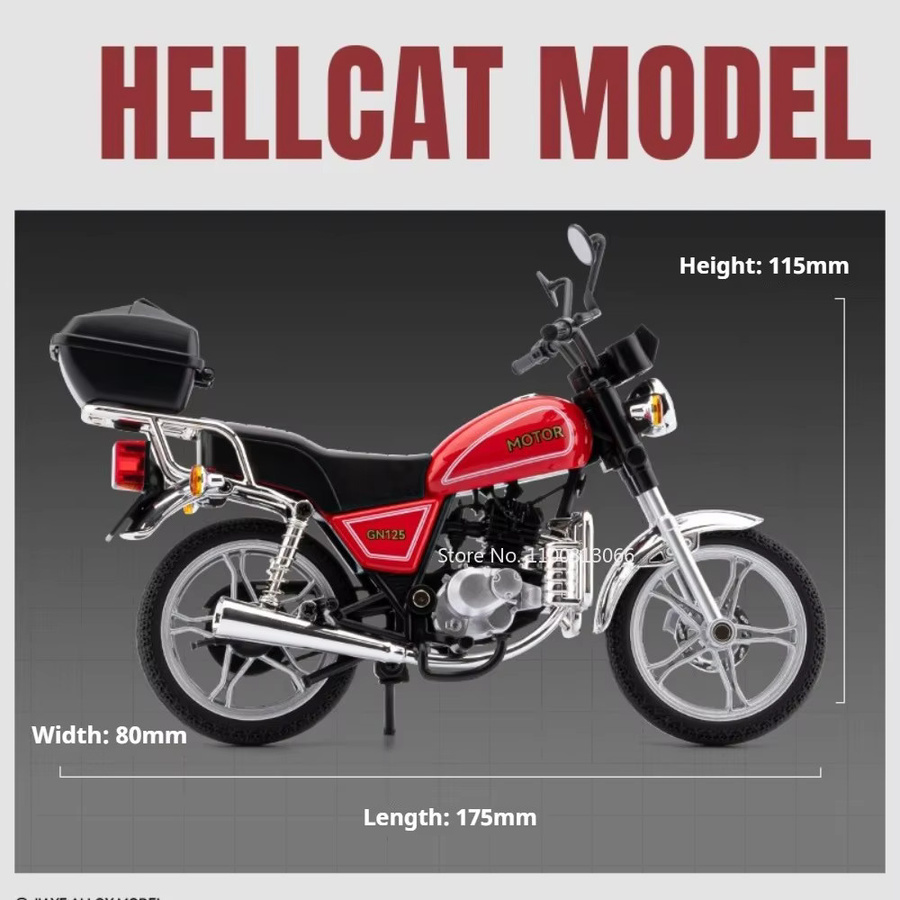 MAKEDA Suzuki GN125 R1 Motorrad, Miniaturfahrzeug, 1:12, Licht und Sound - Bild 2