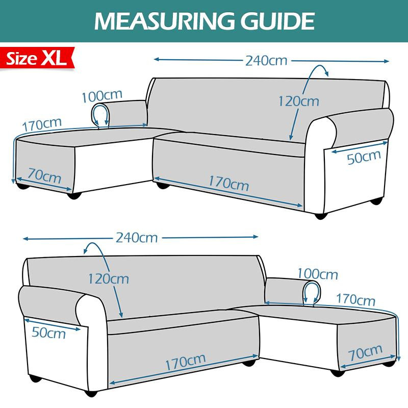 Lellen Wasserdichter L-förmiger Sofabezug in Beige mit Karomuster, rutschfester Couchbezug aus Polyester für dein Wohnzimmer - Bild 2