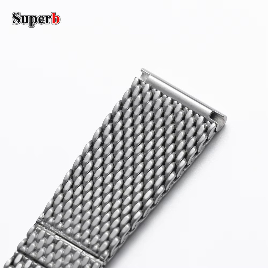 Uhrenarmband Milanaise, Edelstahl, silber, 22 mm, Unisex - Bild 4