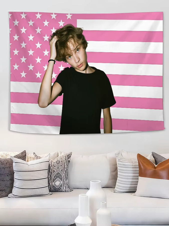 Nettspend Flagge Pink gestreift mit Sternen als Wandkunst Dekoration B: 60,0 cm, H: 40,0 cm - Bild 6