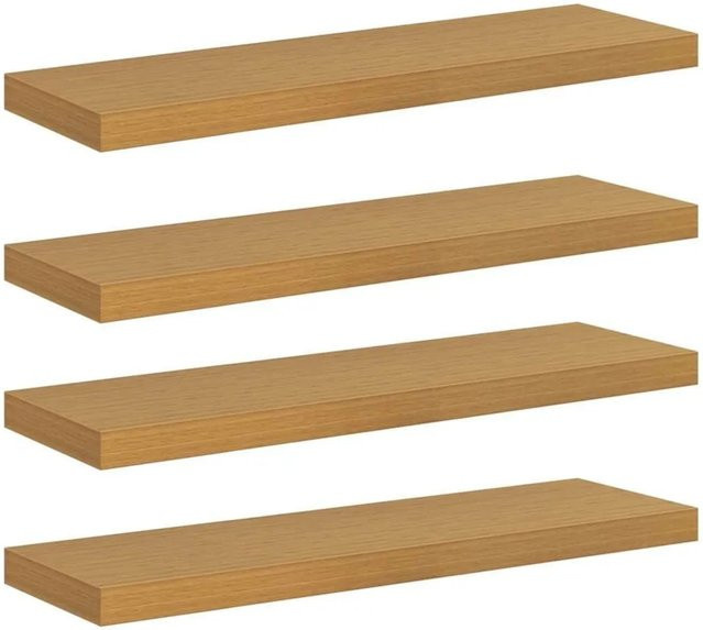 vidaXL Wandregal Set 4 Stück Beige aus Holzwerkstoff B: 80 cm, T: 23,5 cm, H: 4 cm - Bild 1