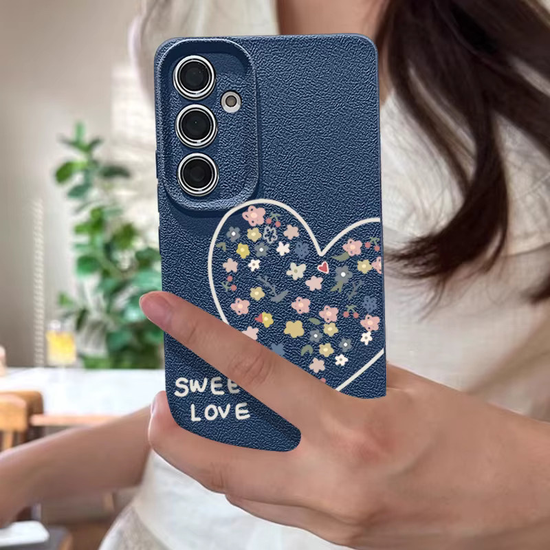Süße Liebe Blume Handyhülle für Samsung Galaxy S25 S24 S23 S22 Ultra Plus FE A17 A56 A55 A36 A15 A16 5G Silikonhülle in Pink - Bild 4