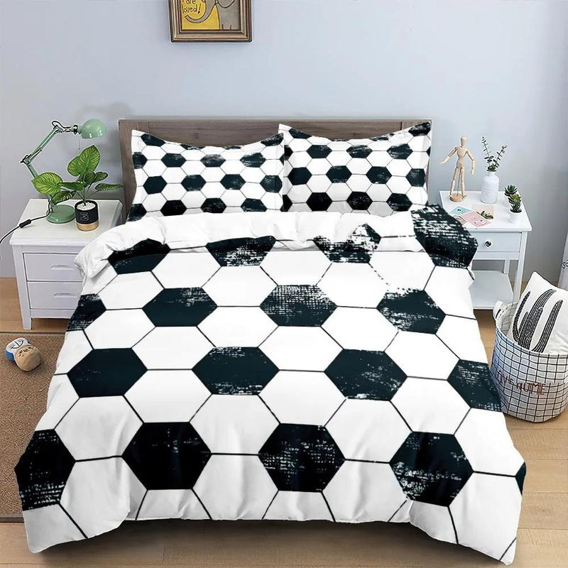 JMG Household Supplies Fußball 3D Bettwäscheset aus Mikrofaser in Weiß, B/H: 240 x 220 cm - Bild 2