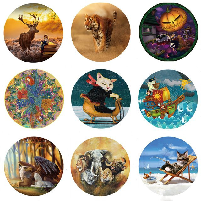 MaxRenard Tierillustration, rundes Puzzle, 150 Teile - Bild 1