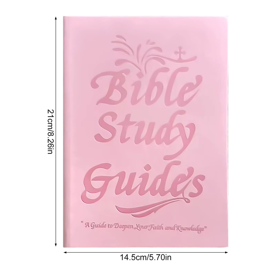 Rosafarbenes Bibel-Studiennotizbuch aus Leder mit Hardcover, 66 Seiten und bunten Leitfäden sowie Aufklebern für Erwachsene - Bild 3