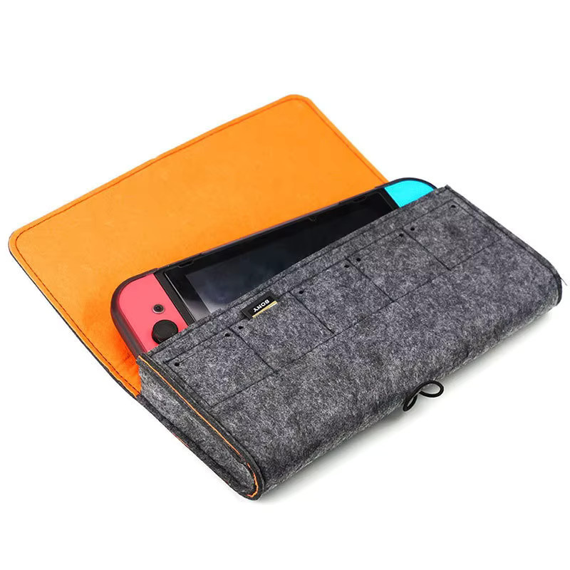 DIXSG Tragbare Aufbewahrungstasche für Nintendo Switch und Switch 2, Kratzfeste Filztasche, Grau - Bild 2