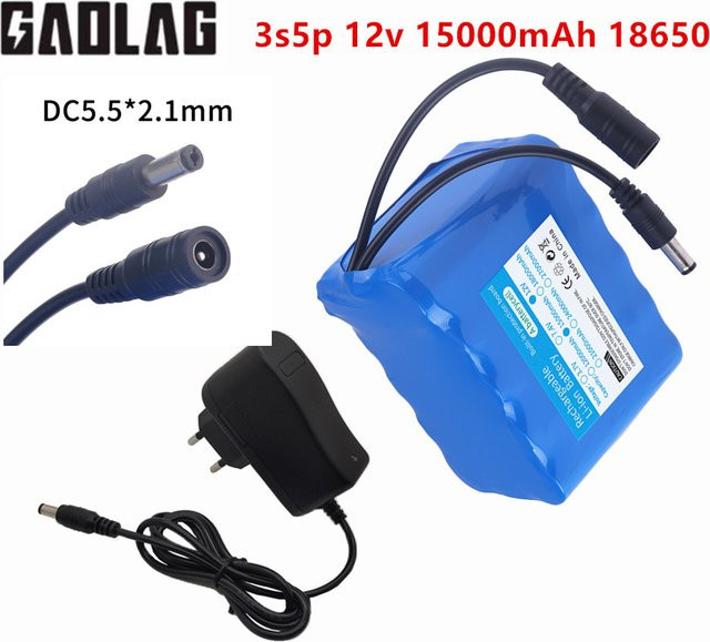 GAOLAG Lithium-Ionen-Akku 12,6 V 15 Ah 15000 mAh 3s5p in Blau für elektrische Geräte und LED-Leuchten - Bild 1