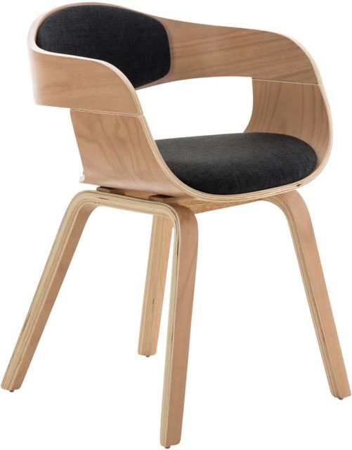 CLP 2er Set Esszimmerstühle Kingston ergonomische Lehnstühle mit Holzgestell und Stoffbezug - Bild 1
