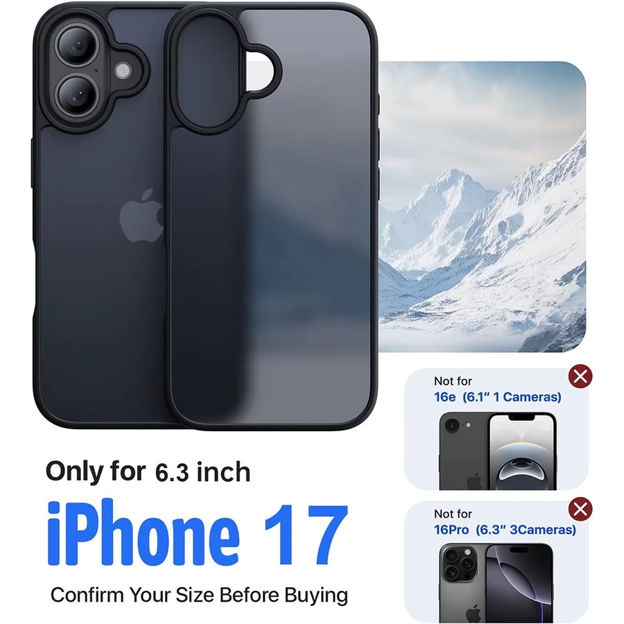 Stoßfeste Handyhülle NYFundas für iPhone 17 bis 12, mattierte und transparente Schutzhülle im Militärstil in Schwarz oder Transparent - Bild 5