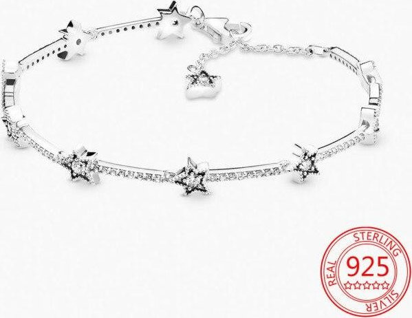 YIRAN Jewelry Schlangenkettenarmband 925 Silber, Liebesherz, Damen, 19cm - Bild 1