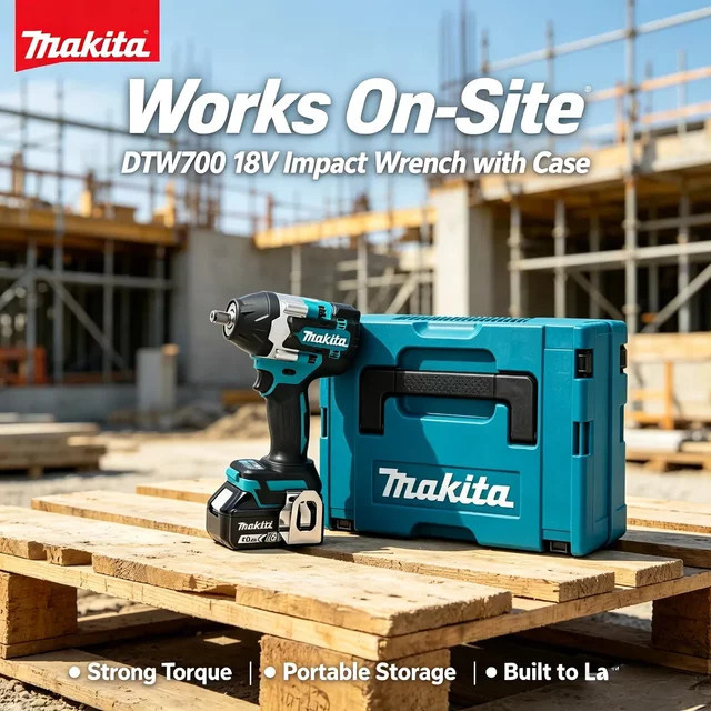 Makita DTW700 Kabelloser bürstenloser Schlagschrauber 18V mit 1000Nm Drehmoment und 18V 6Ah Akku - Bild 1