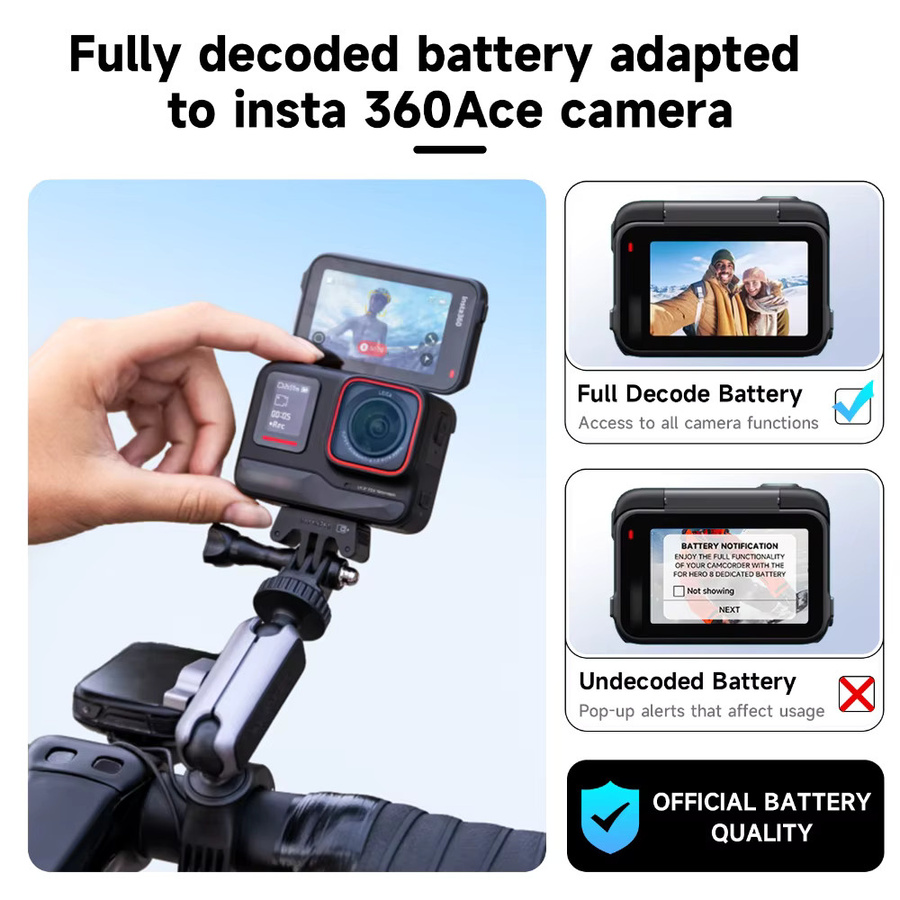 PALO Smart Ladegerät mit LCD-Display für Insta360 Ace Pro und Ace Pro 2 Action Kamera mit 3 Slots - Bild 3