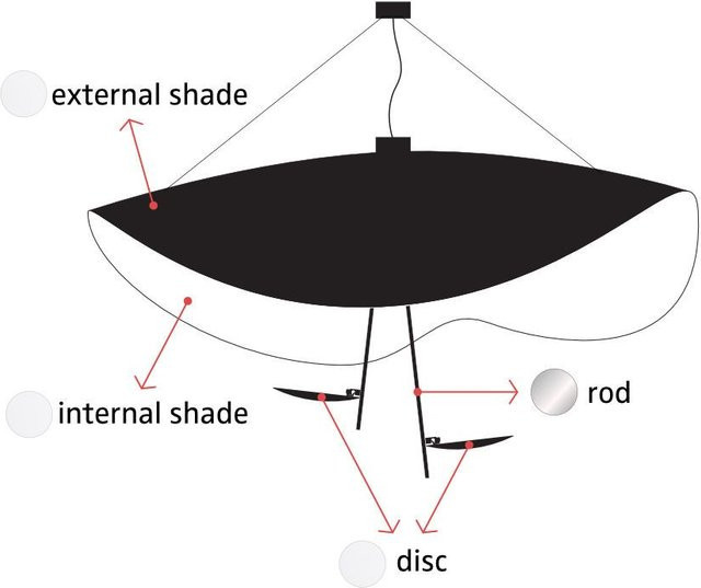 Catellani & Smith Lederam Manta S2 LED-Pendelleuchte in Weiß mit satiniertem Gestänge und warmweißem Licht (2700K) - Bild 1