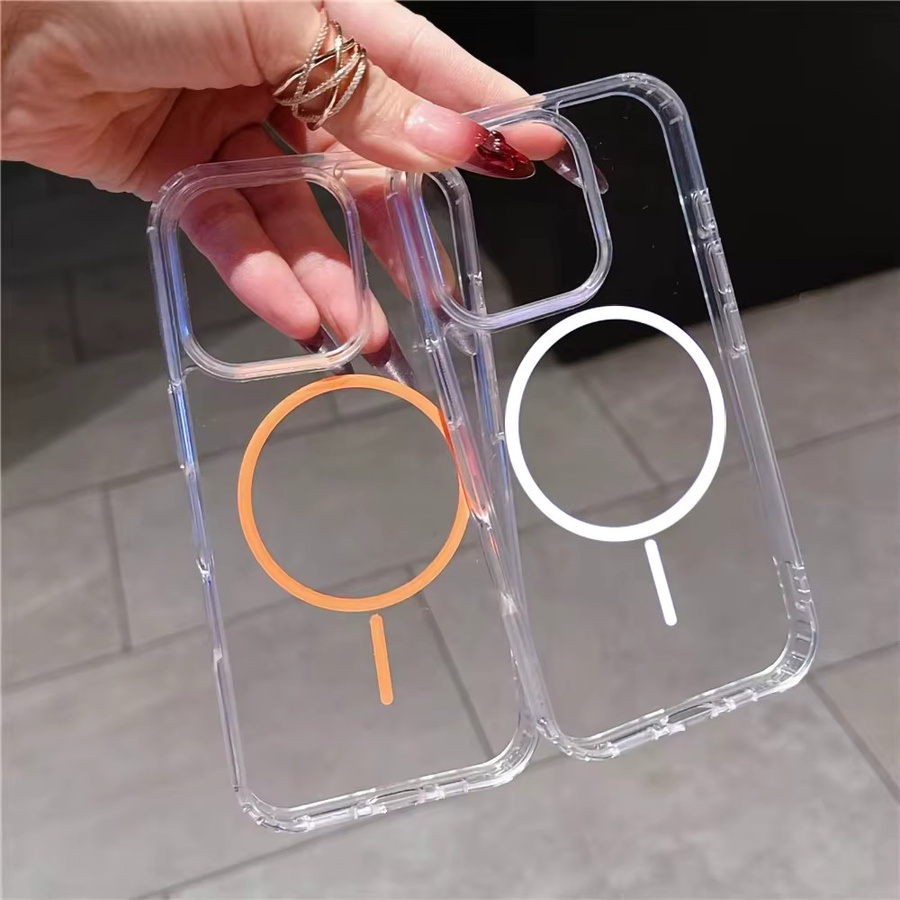 Transparente MagSafe Schutzhülle aus Hart-PC für iPhone 11 bis iPhone 17 Pro Max, ultraschlanke magnetische Handyhülle in Schwarz und Transparent - Bild 2