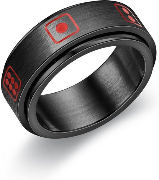 Boboman Drehring Edelstahl, rotierender Mond, Schwarz, Unisex - Bild 1
