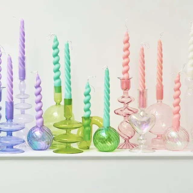 Dekorativer Glas-Kerzenhalter mit floralem Design von Lazzy House in Multicolour für Hochzeitsdekoration und Tischaufsätze - Bild 1