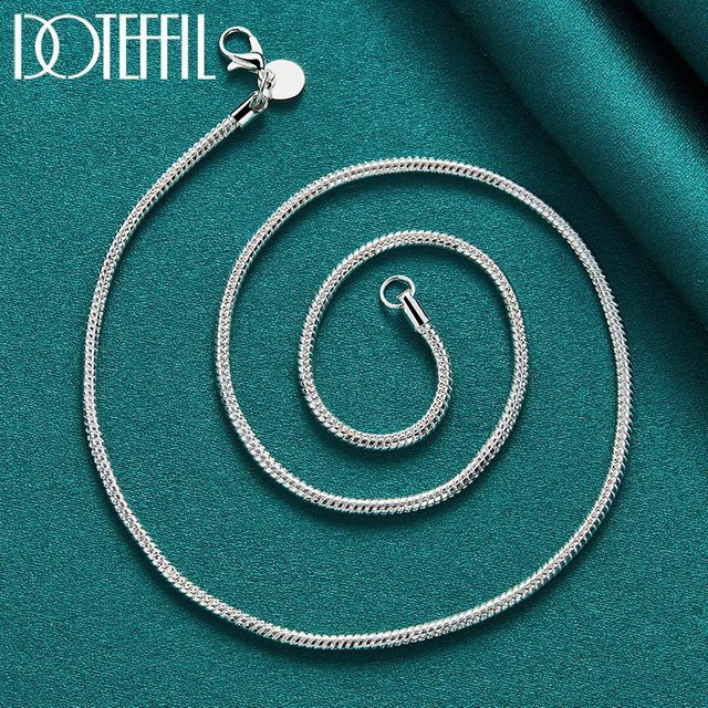 DOTEFFIL Halskette 925 Sterling Silber, Schlangenkette, 65 cm, Damen - Bild 1