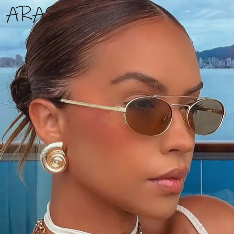 Aras Sonnenbrille, oval, Vollrand, Metall, gold, Damen - Bild 4