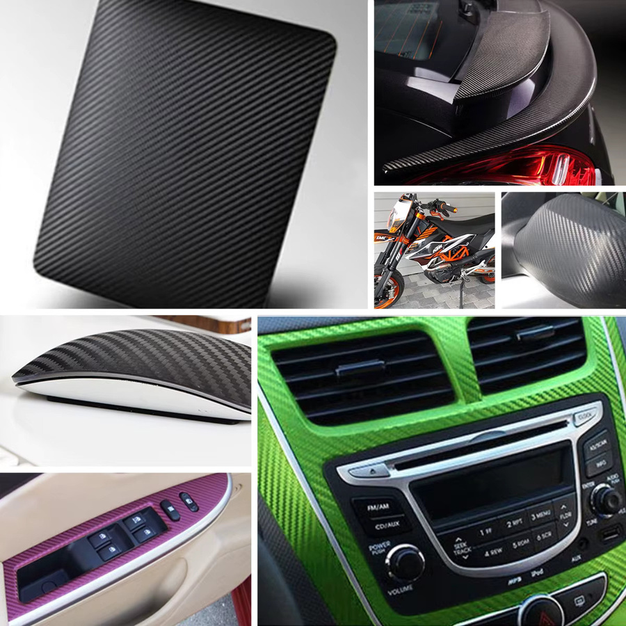 Carbonfaser Vinyl Folie in Schwarz für Auto, Laptop und Smartphone als Wrap Aufkleber Rolle - Bild 2