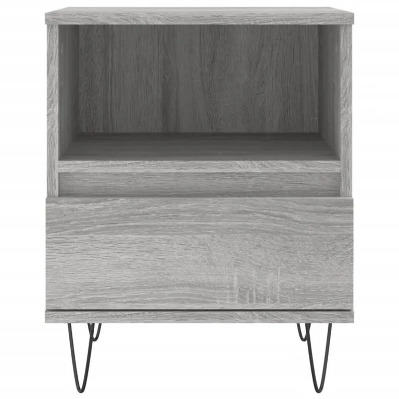 Vidaxl Nachttisch in Sonoma-Eiche Grau, Modernes Design aus Holzwerkstoff und Metall, B/T/H: 40 x 35 x 50 cm - Bild 2