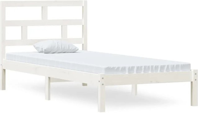 vidaXL Massivholzbett aus Kiefer in Weiß, B/T/H: 90 x 200 cm - Bild 1