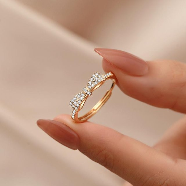 Lucky Star Jewelry Ring, Kupfer, Roségold, Zirkonia, Damen - Bild 1