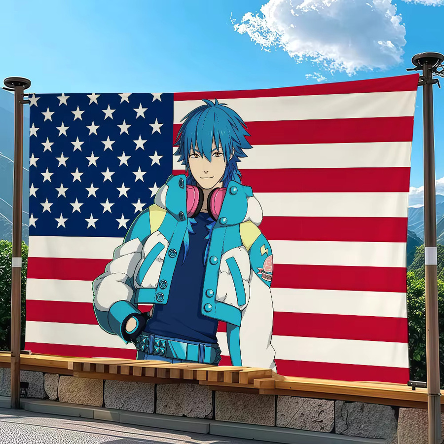 D-DRAMAtical Murder Aoba Seragaki Flagge von Warner Bros. in Multicolour als Wandkunst und Banner zur Dekoration, B: 60,0 cm, H: 40,0 cm - Bild 5