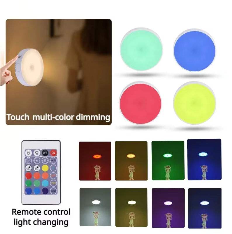 SKYSHADOW Nachtlicht mit Bewegungssensor, kabellose LED-USB-Akku-Lampe in Weiß mit RGB-Stimmungslicht für Schlafzimmer und Nachttisch - Bild 2