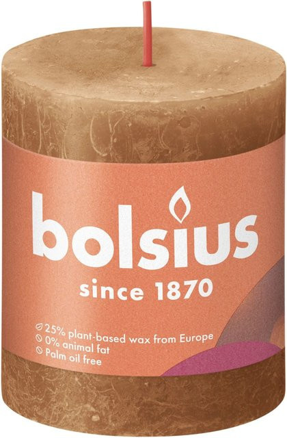Bolsius Rustik-Kerze Shine in Gewürzbraun, Durchmesser: 68 mm, Höhe: 80 mm - Bild 1