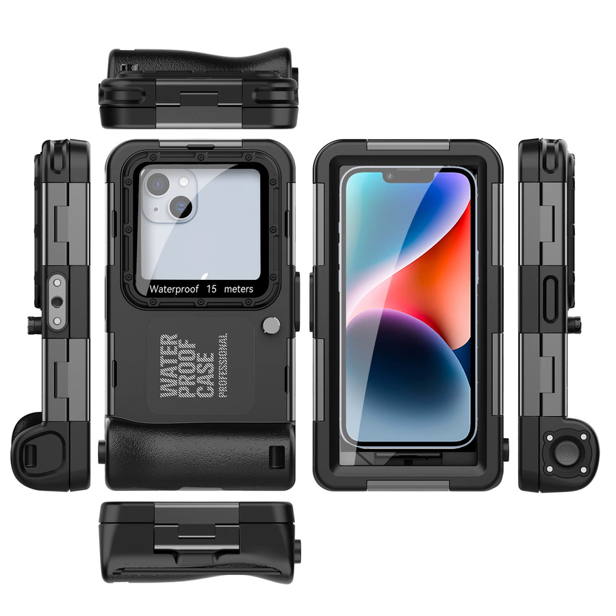 Shellbox Wasserdichtes iPhone Tauchgehäuse IP68 Schwarz mit 360 Grad Vollabdeckung für Schwimmen und Tauchen - Bild 7
