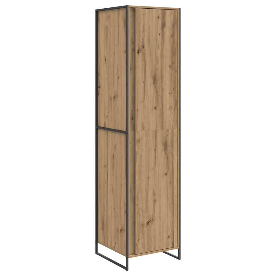 vidaXL Kleiderschrank mit 2 Türen in Eiche Braun, B/T/H: 50 x 50 x 200 cm - Bild 2