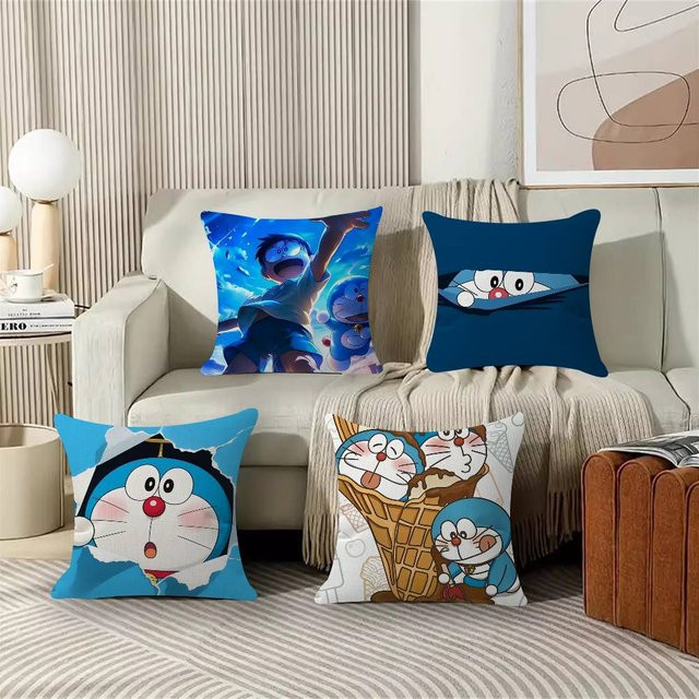 Beast Kingdom Anime Doraemon Kissenbezug quadratisch, Blau, 30 x 30 cm - Bild 1