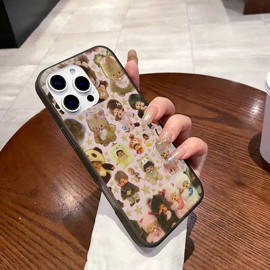 Potdemiel M-Monchhichis-a Handyhülle für iPhone 17 16 15 14 13 12 11 Pro Max Plus Pro, transparent mit gewellter Rückseite - Bild 4