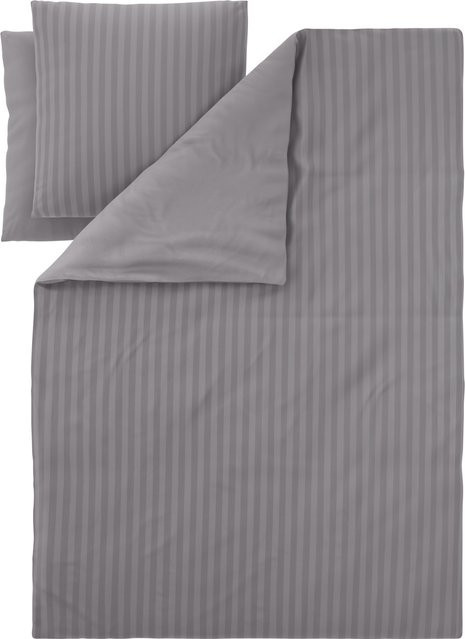LIVARNO Mako-Satin Bettwäsche Set Grau, B/H: 200 x 220 cm - Bild 1